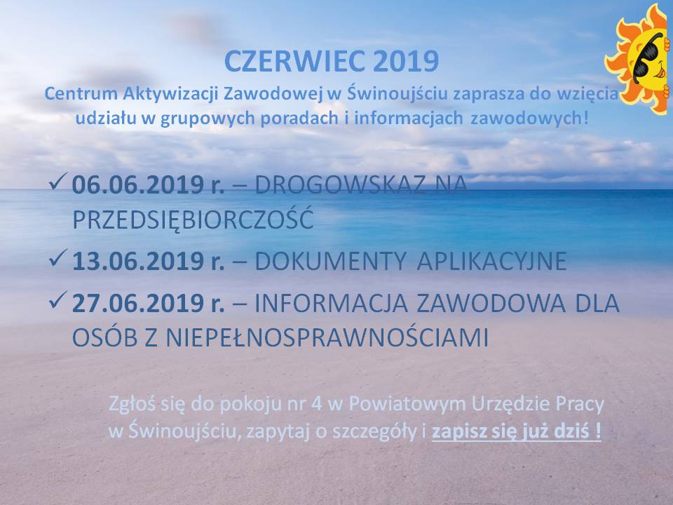 Grupowe porady i informacje zawodowe – Czerwiec 2019