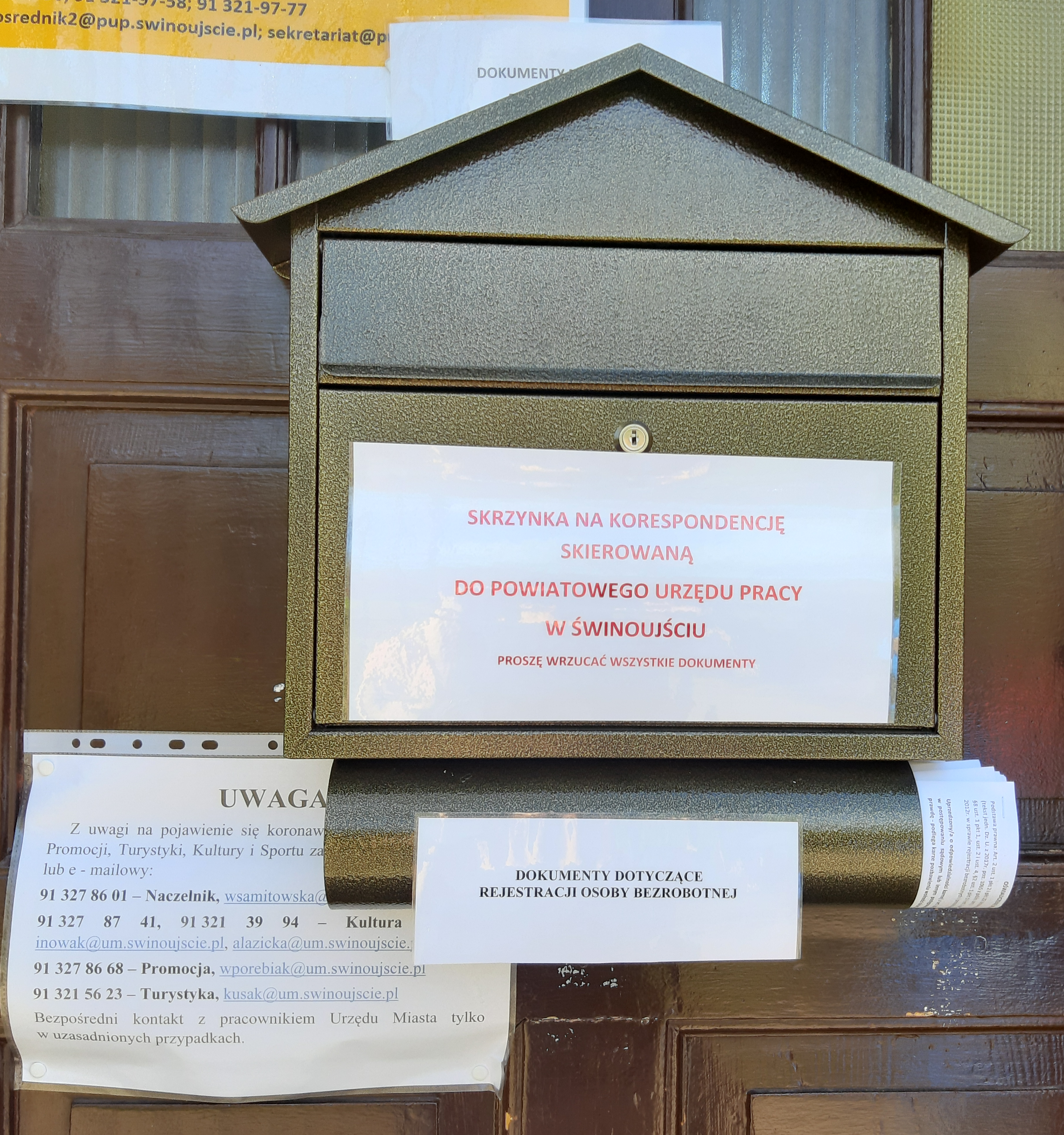 Informacja dotycząca rejestracji w Powiatowym Urzędzie Pracy w Świnoujściu