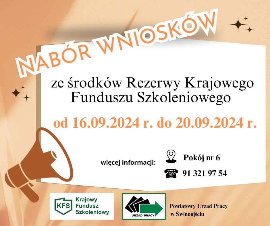 Ogłaszamy nabór wniosków ze środków Rezerwy Krajowego Funduszu Szkoleniowego