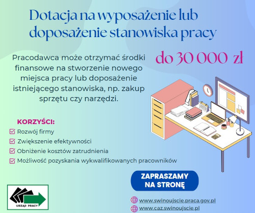 Dotacja na wyposażenie lub doposażenie stanowiska pracy