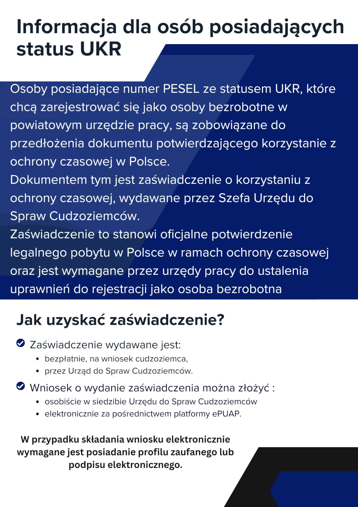 Ważna informacja dla osób ze statusem UKR